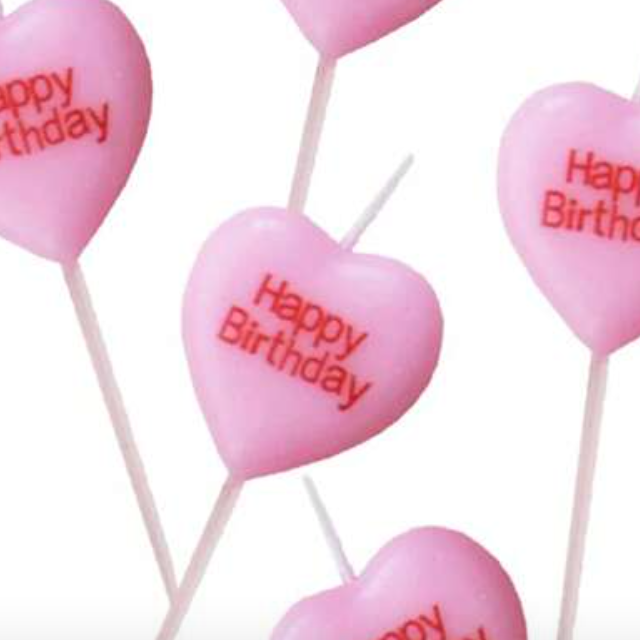 Pink Birthday Heart candle (1pc)