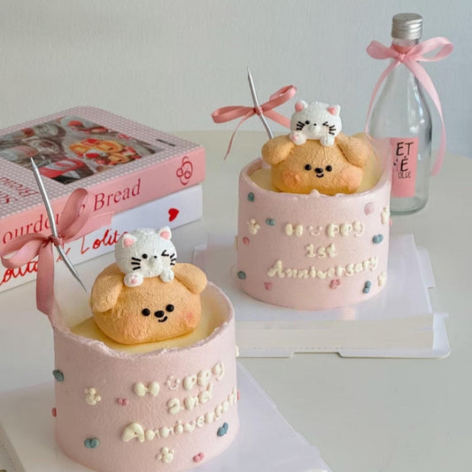Kitty & Puppy Anniversary cake
