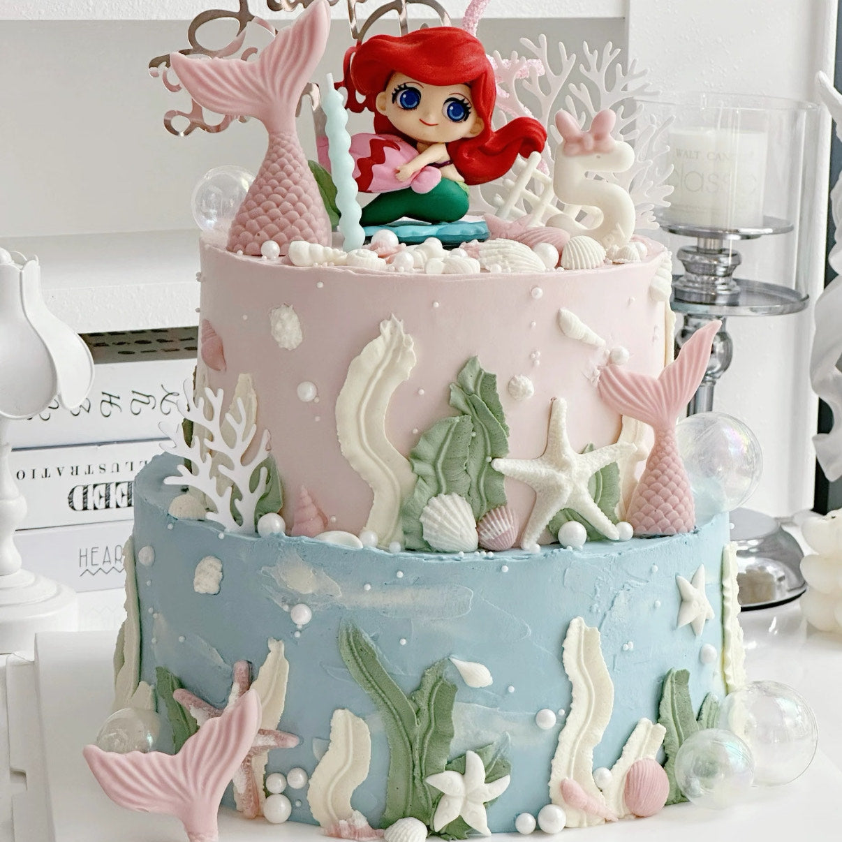 Ariel Little Mermaid 2-tier cake