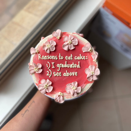 Red Petals Message cake